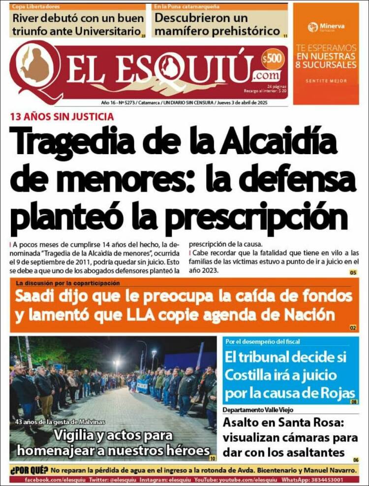 Portada de El Esquiu (Argentina)