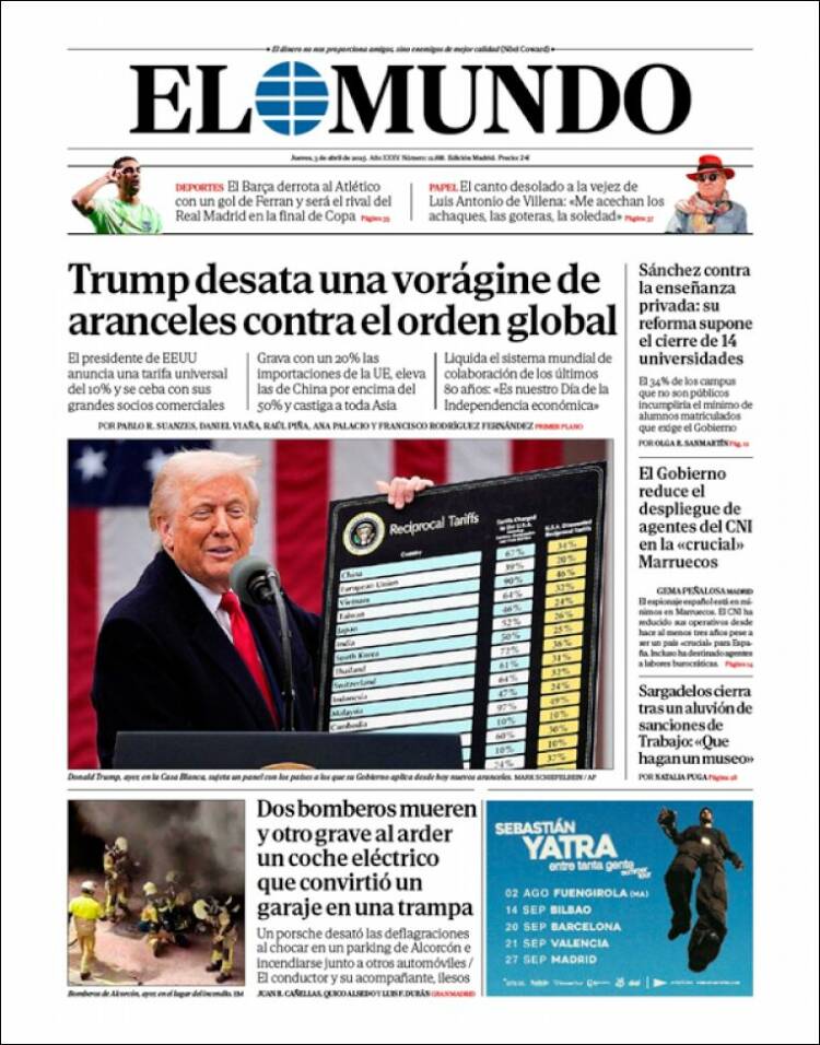 Portada de El Mundo (España)