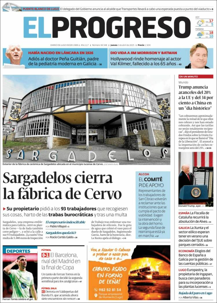 Portada de El Progreso (España)