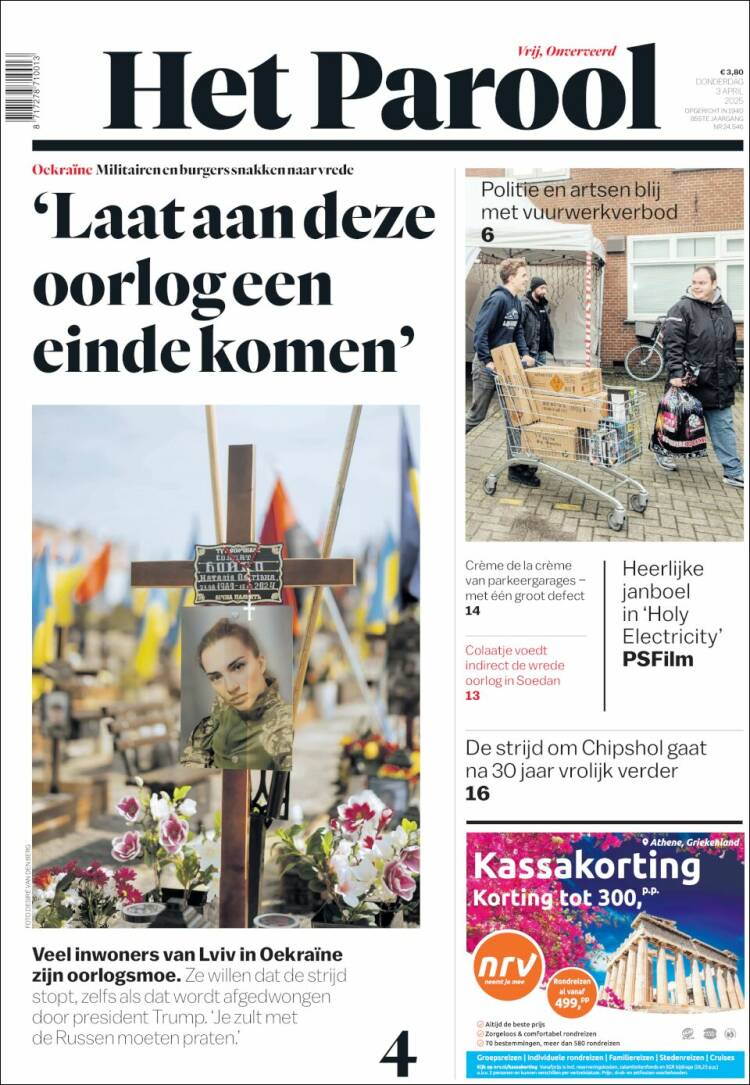 Portada de Het Parool (Países Bajos)