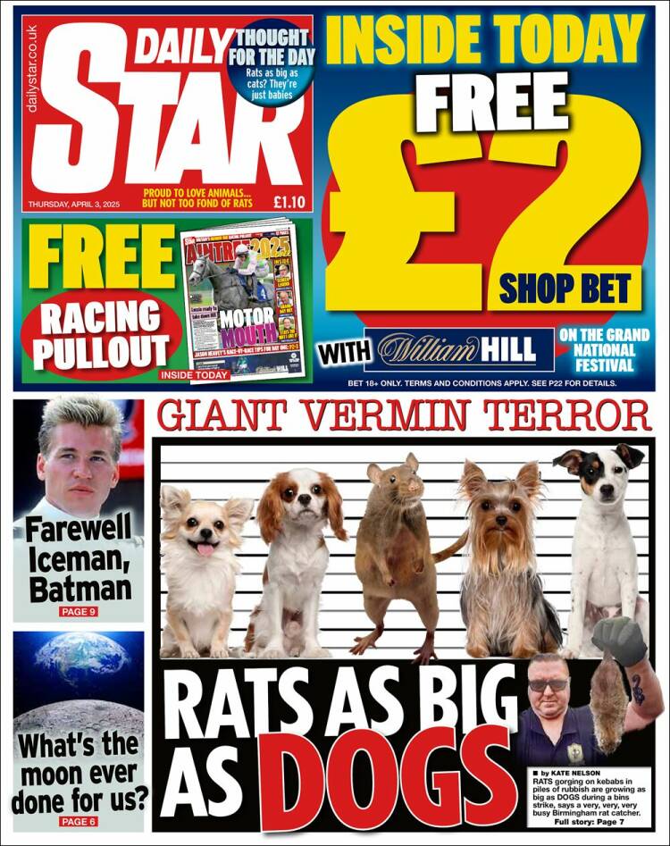 Portada de Daily Star (United Kingdom)