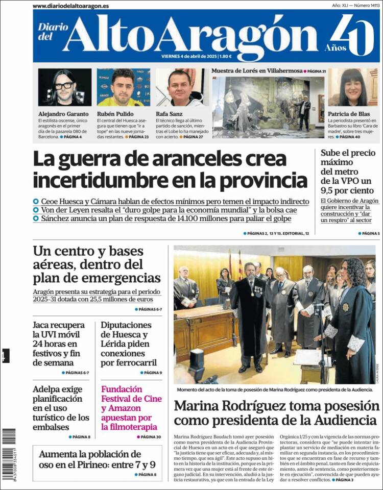 Portada de Diario del AltoAragón (España)