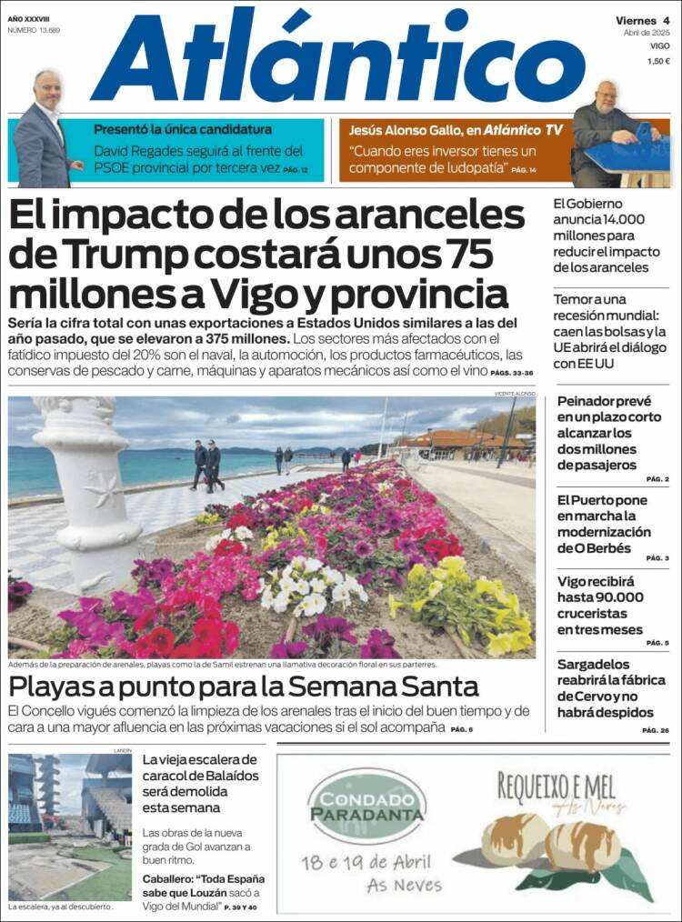 Portada de Atlántico Diario (España)