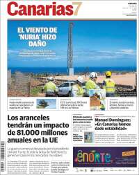 Portada de Canarias 7 (España)