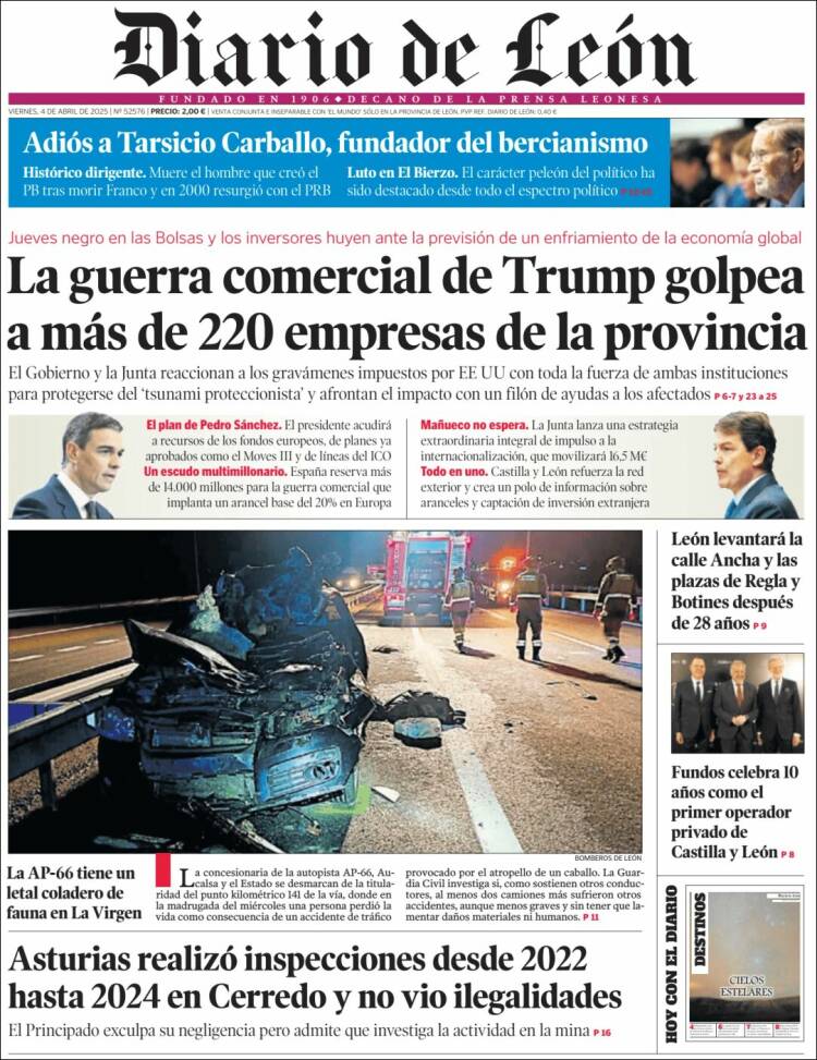Portada de Diario de León (España)
