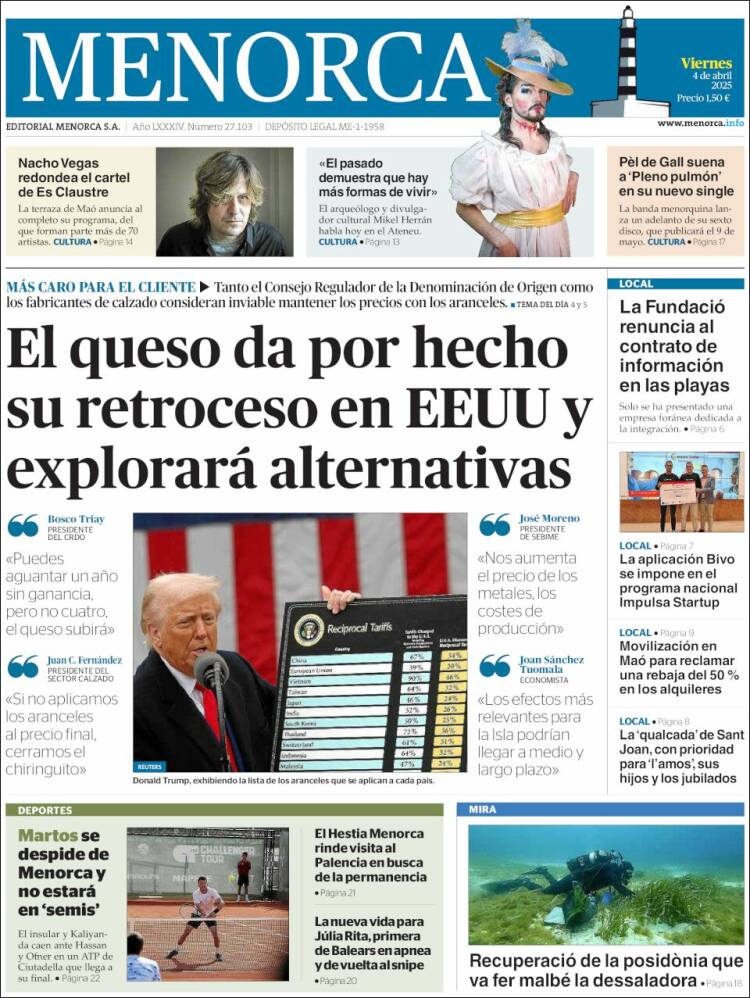 Portada de Menorca - Diario Insular (España)