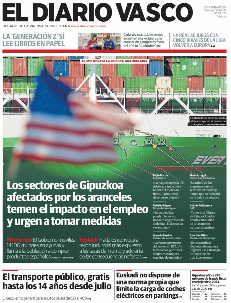 Portada de Diario Vasco (España)