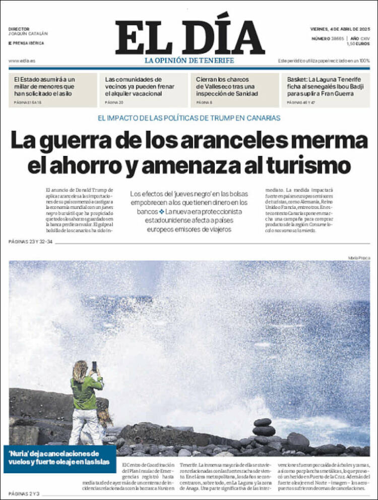 Portada de El Día (España)