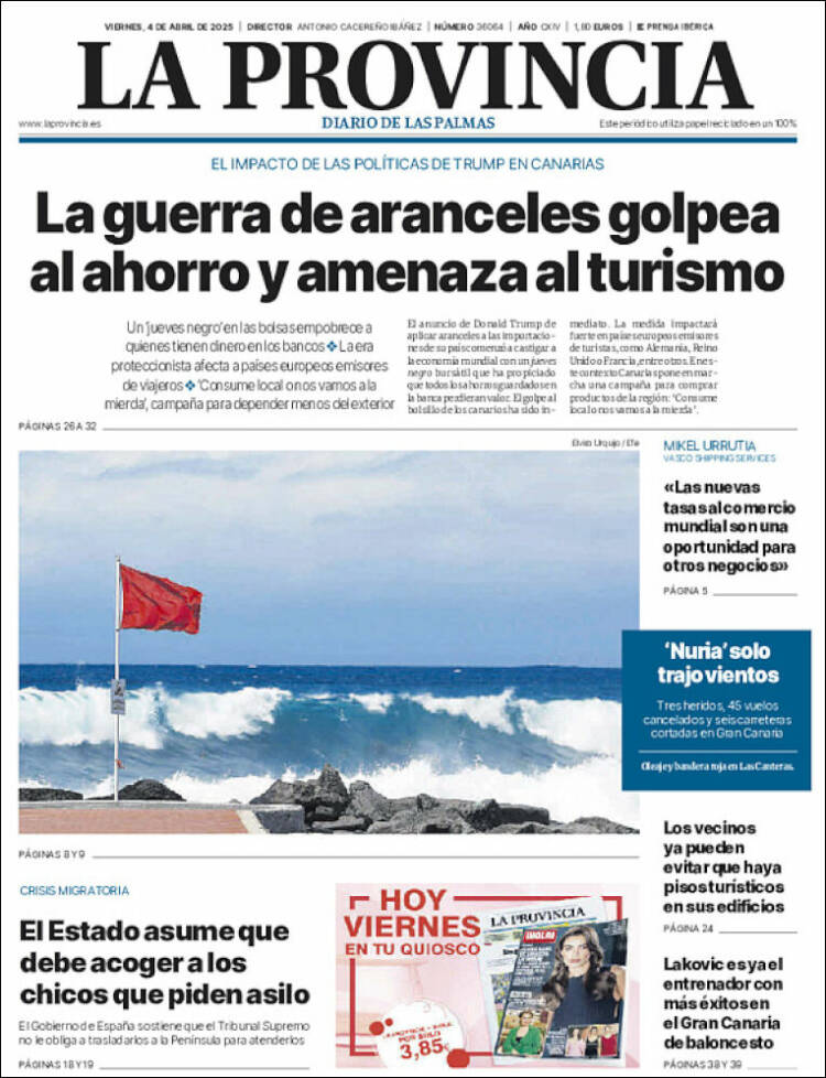 Portada de La Provincia (España)