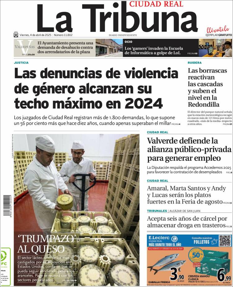 Portada de La Tribuna de Ciudad Real (España)