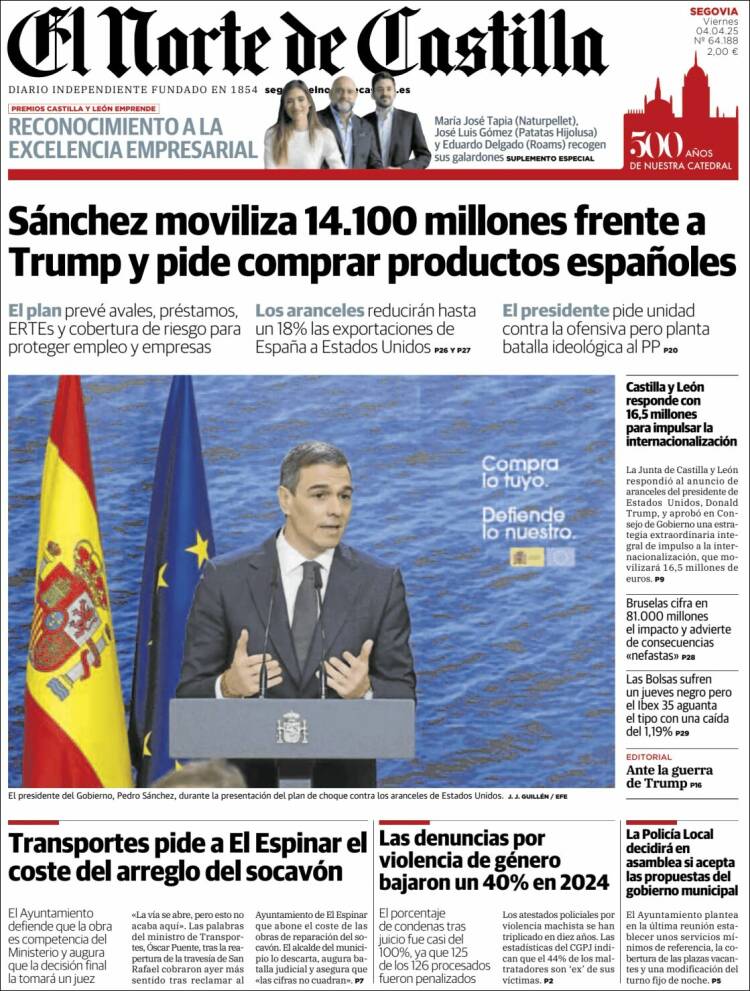 Portada de Norte de Castilla - Segovia (España)