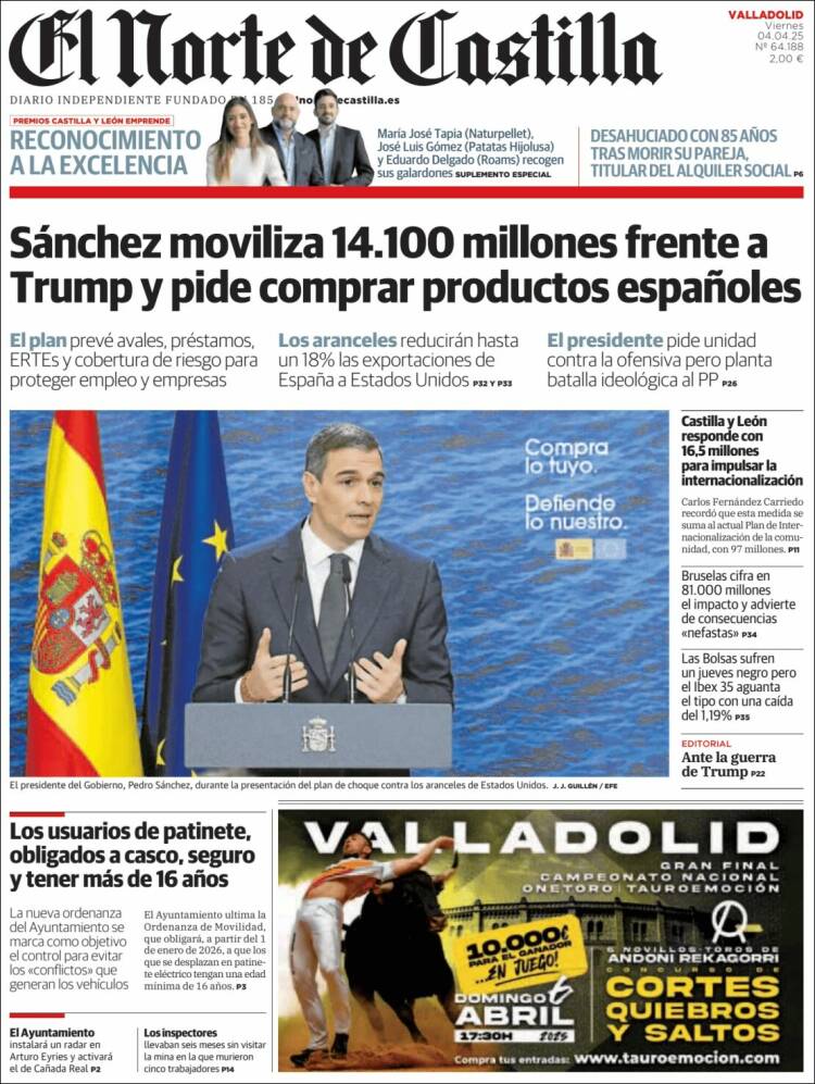 Portada de Norte de Castilla - Valladolid (España)