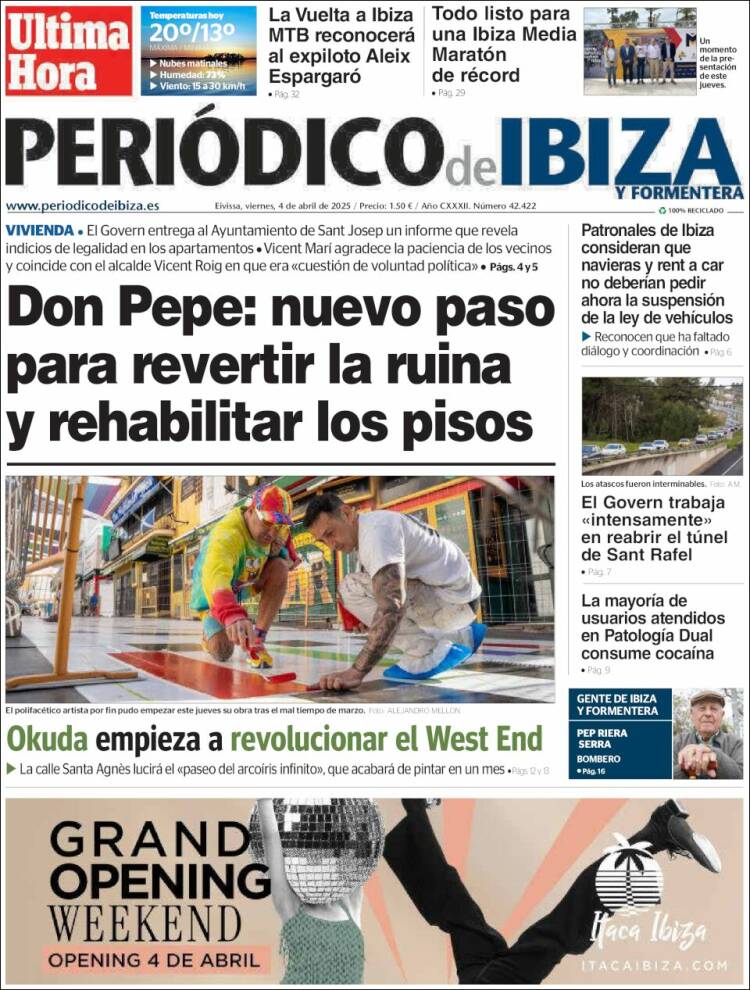 Portada de Periódico de Ibiza (España)