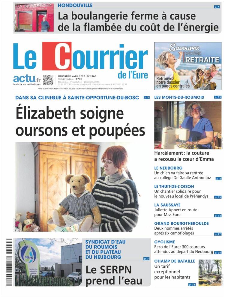 Portada de Le Courrier de l'Ouest (Francia)
