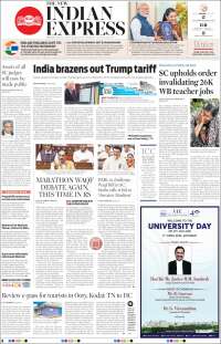 Portada de New Indian Express (India)