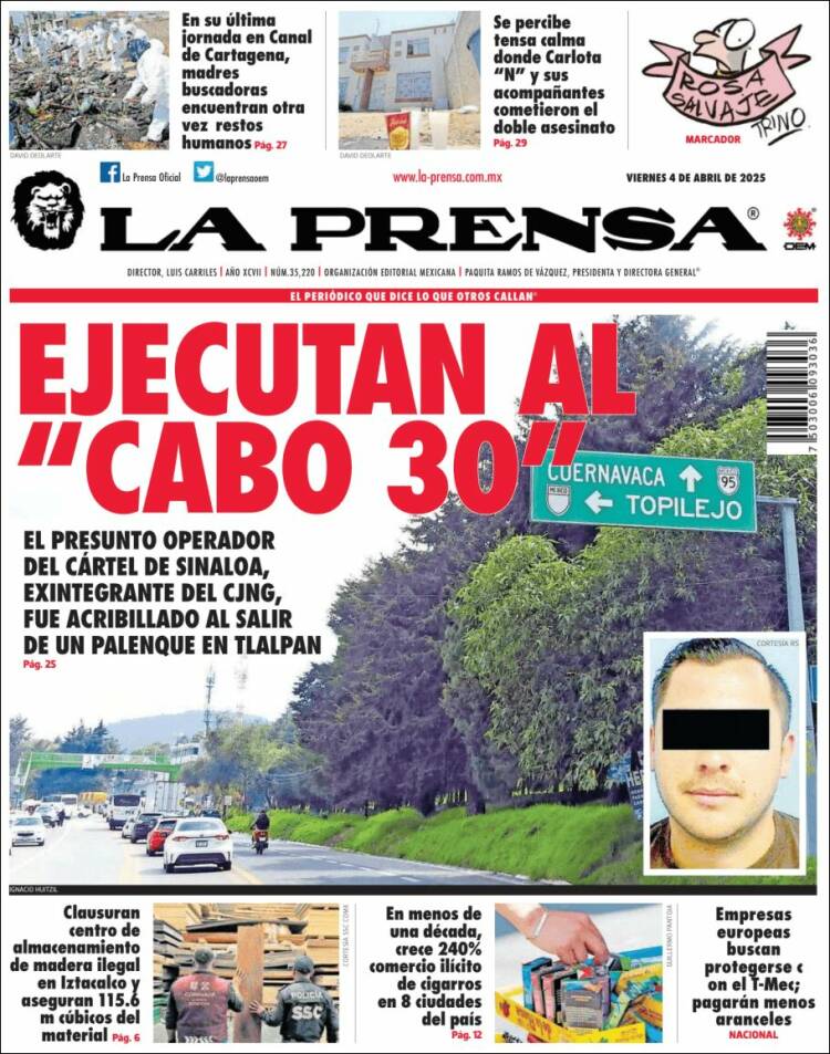 Portada de La Prensa (México)