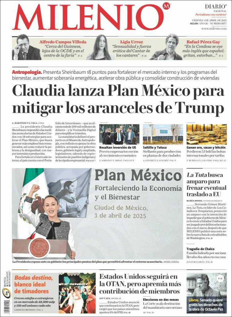 Portada de Milenio (México)
