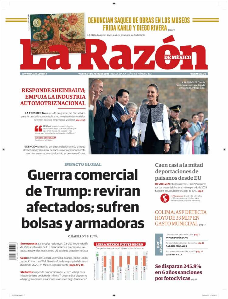 Portada de La Razón (México)