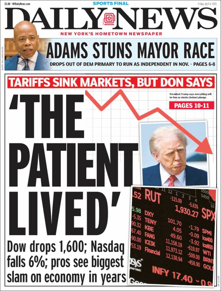 Portada de Daily News - New York (USA)