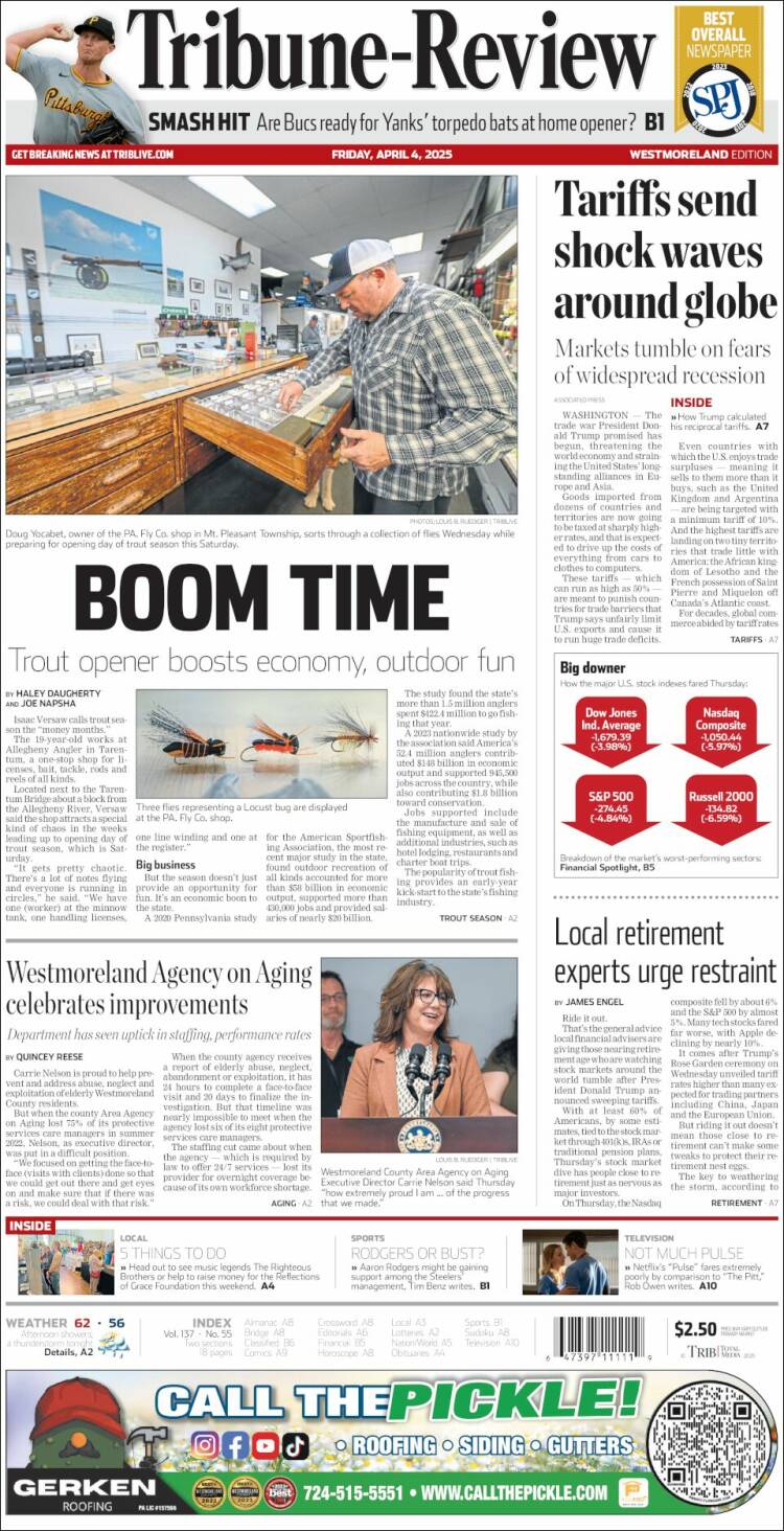 Portada de Tribune-Review (USA)