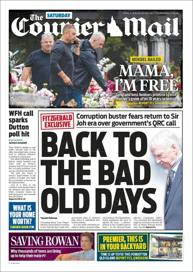 Portada de The Courier-Mail (Australia)