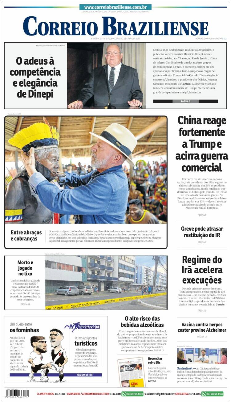 Portada de Correio Braziliense (Brasil)