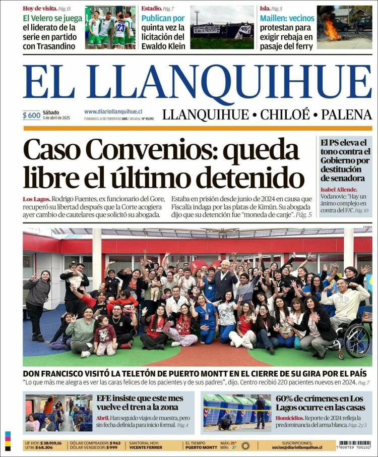 Portada de El Llanquihue (Chile)