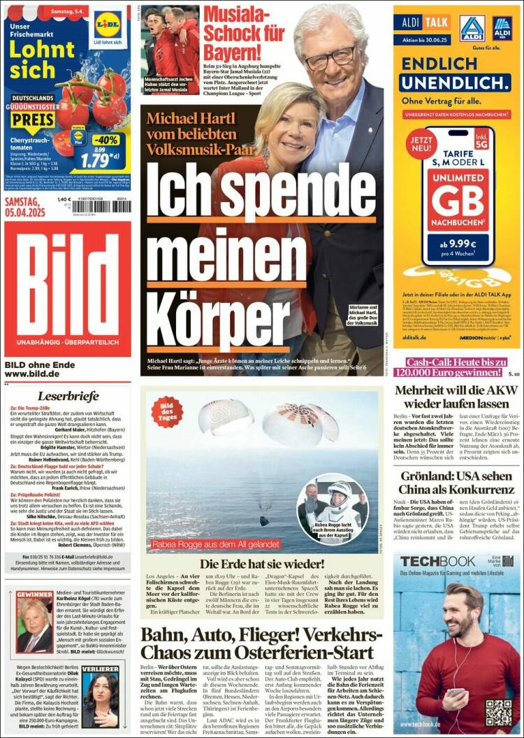 Portada de Bild (Alemania)