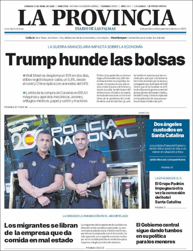 Portada de La Provincia (España)