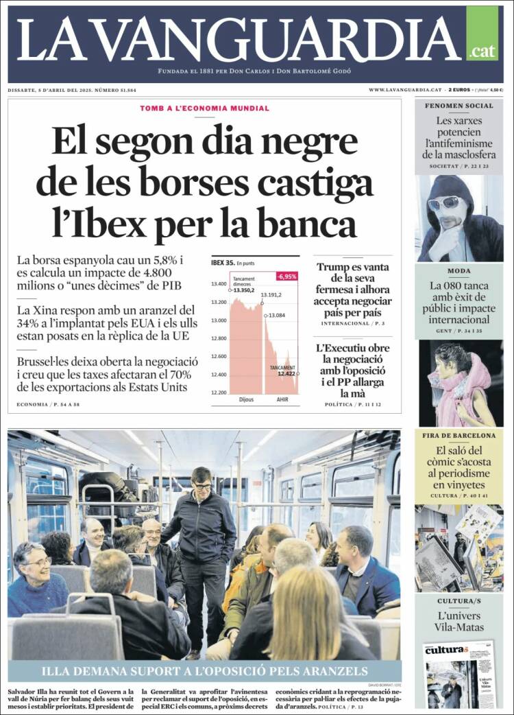 Portada de La Vanguardia (España)