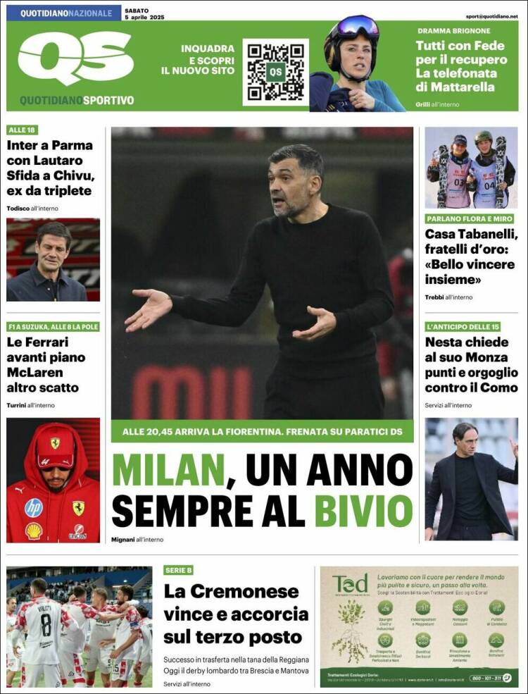 Portada de Quotidiano Sportivo (Italia)