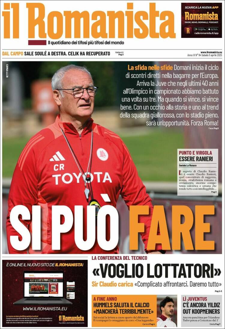 Portada de Romanista (Italia)