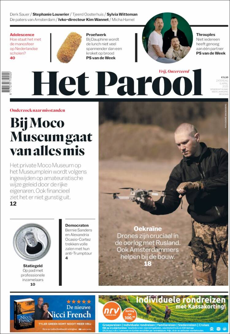 Portada de Het Parool (Pa&iacute;ses Bajos)
