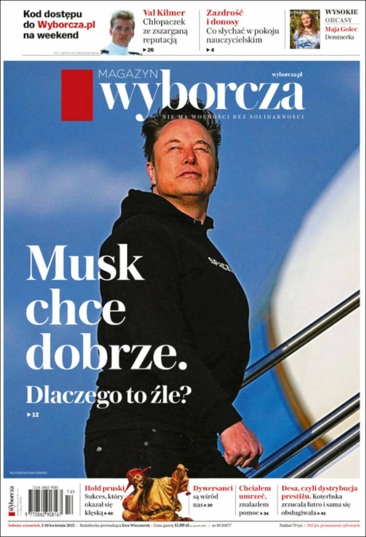 Portada de Gazeta Wyborcza (Polonia)