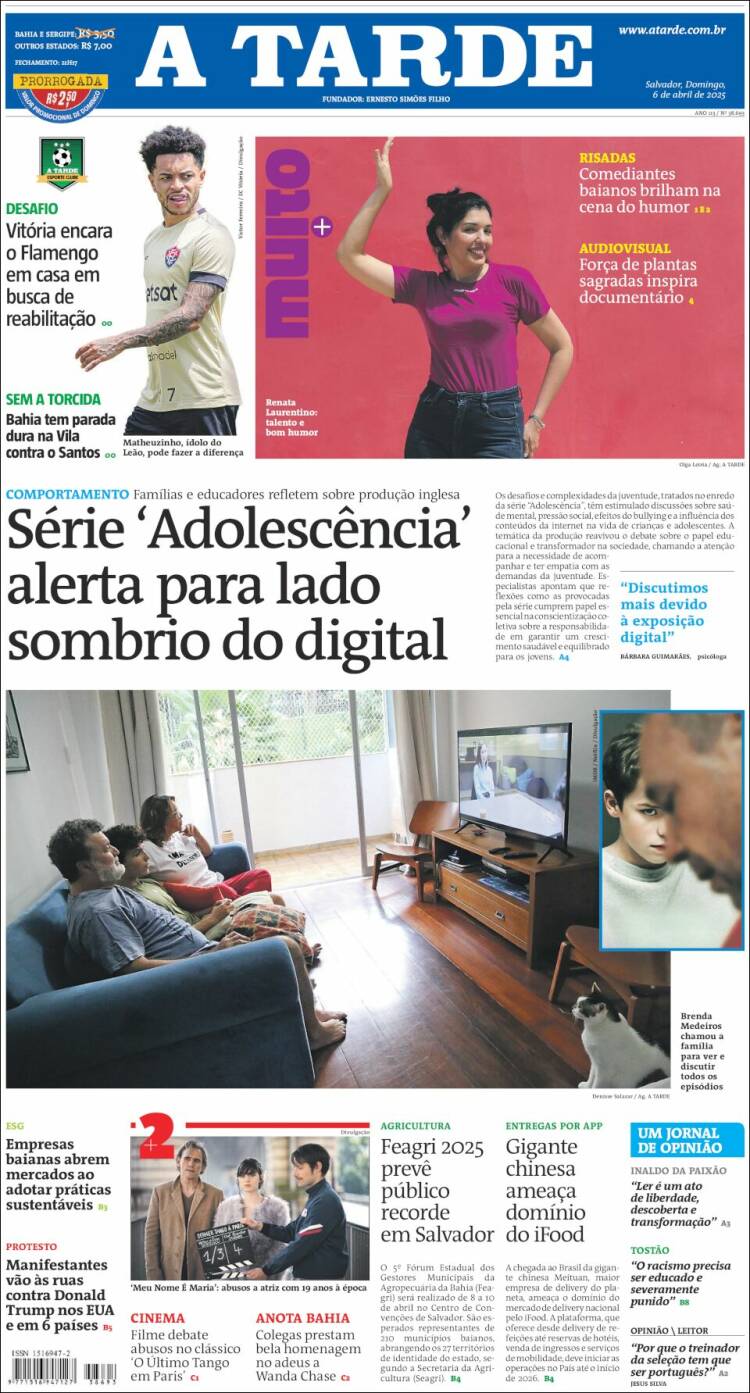 Portada de Diário A Tarde (Brasil)