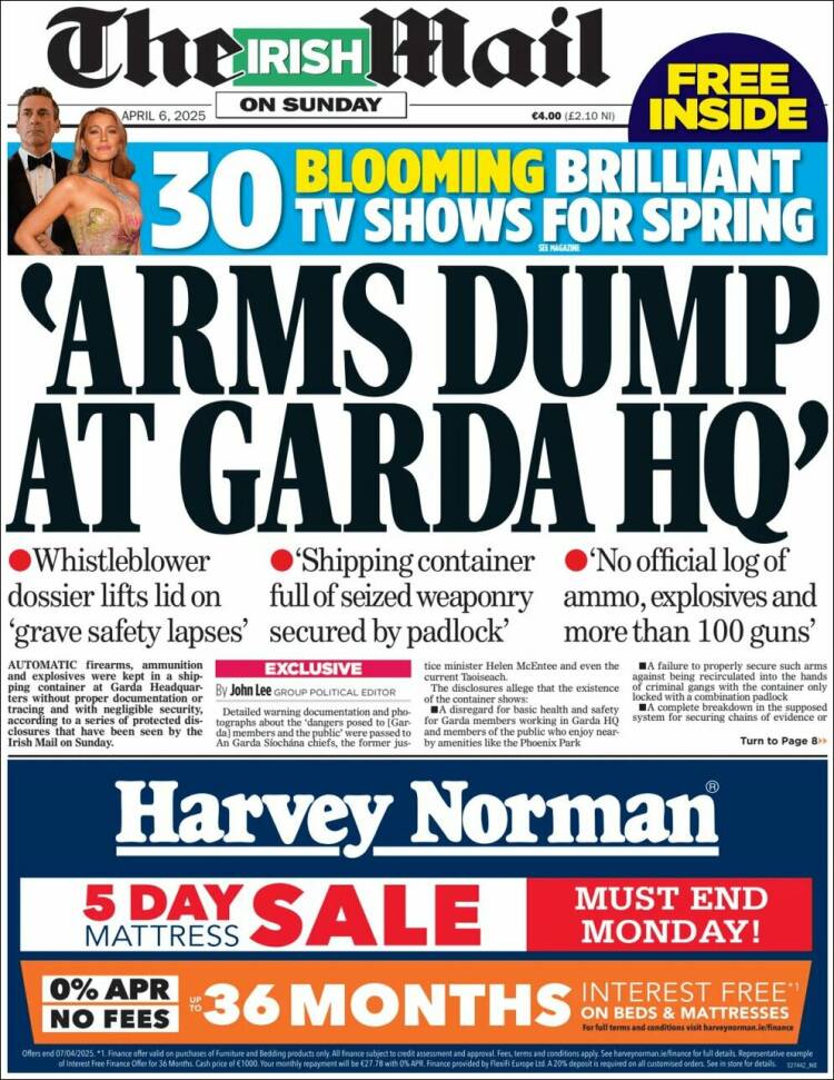 Portada de Irish Daily Mail (Irlanda)