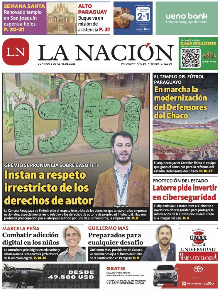 Portada de La Nación (Paraguay)