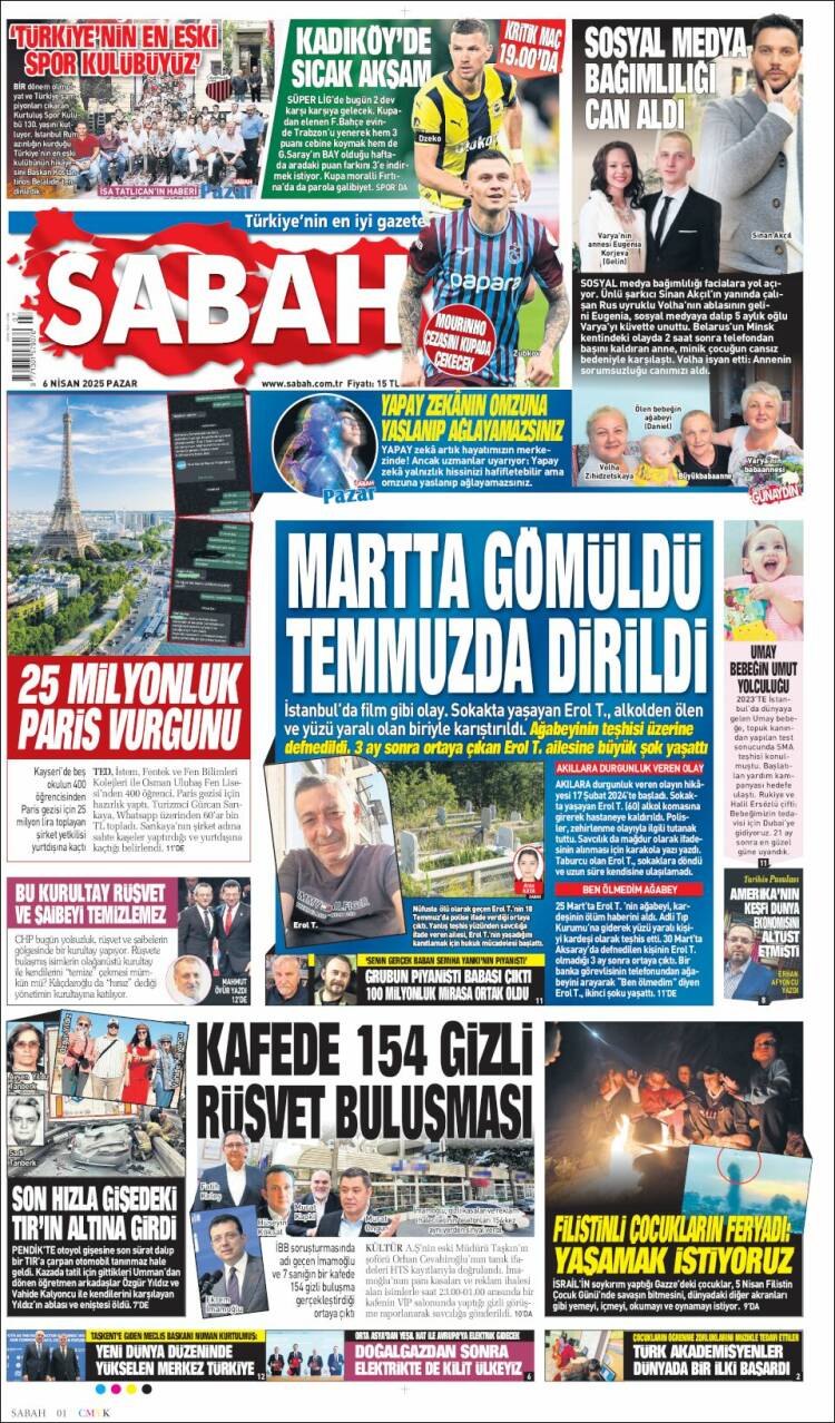 Portada de Sabah (Turquie)