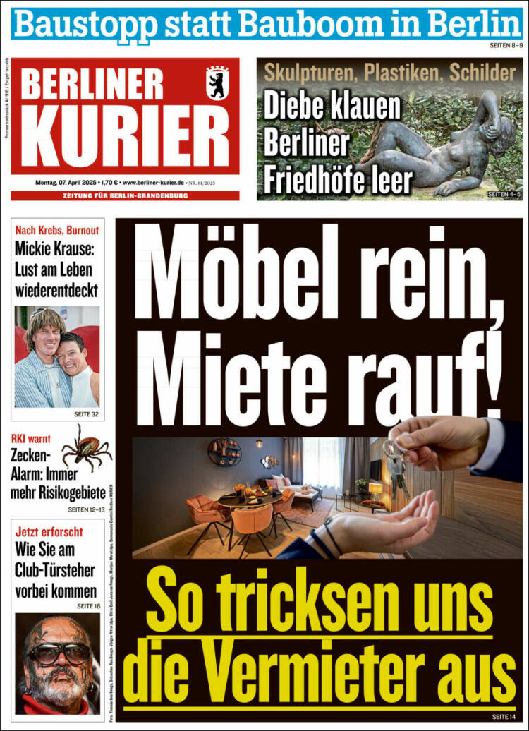 Portada de Berliner Kurier - Startseite BK (Alemania)