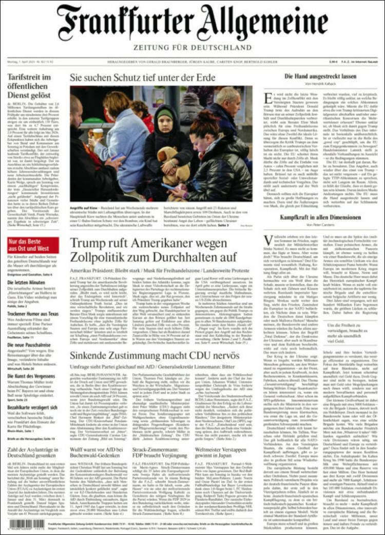 Portada de Frankfurter Allgemeine (Alemania)