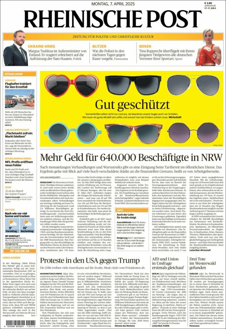 Portada de Rheinische Post (Alemania)