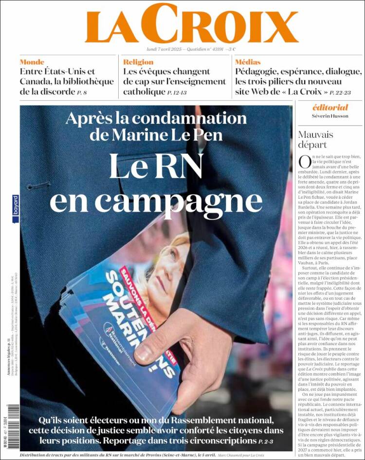 Portada de La Croix (Francia)