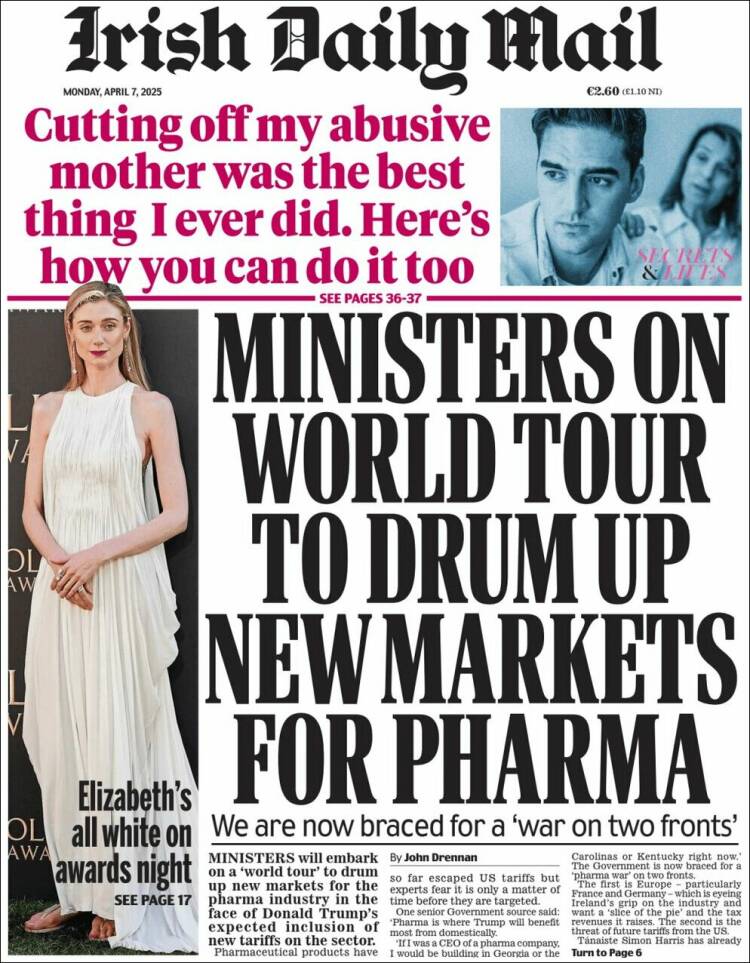 Portada de Irish Daily Mail (Irlanda)