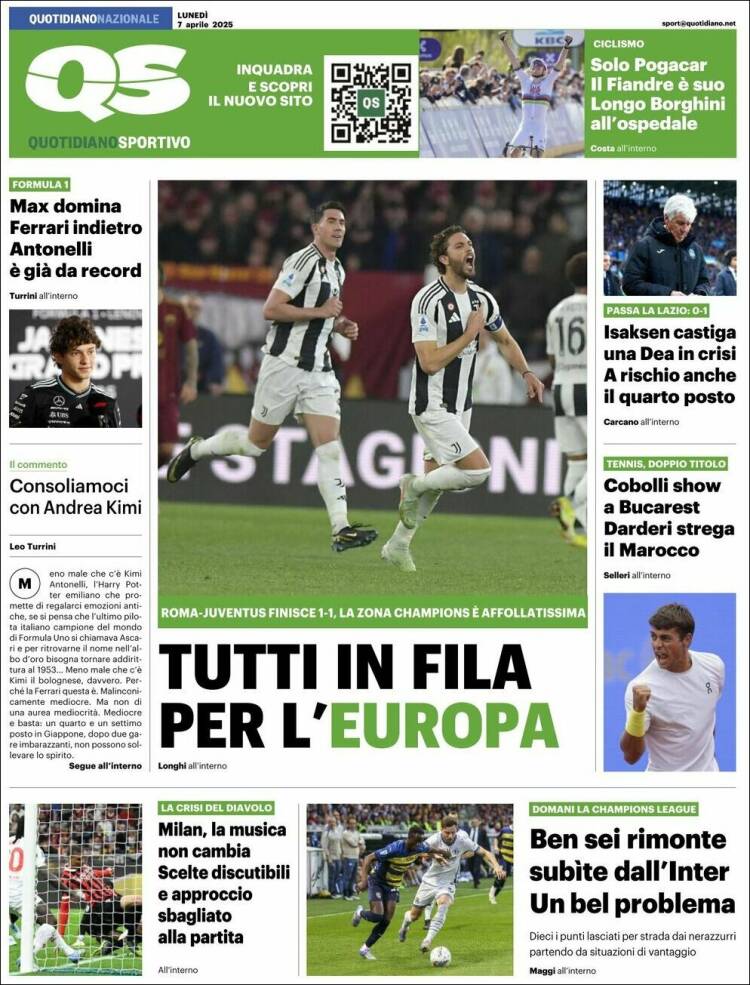 Portada de Quotidiano Sportivo (Italia)