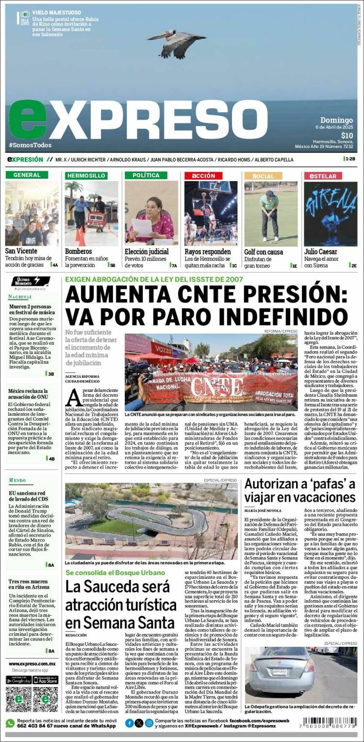 Portada de Expreso (México)
