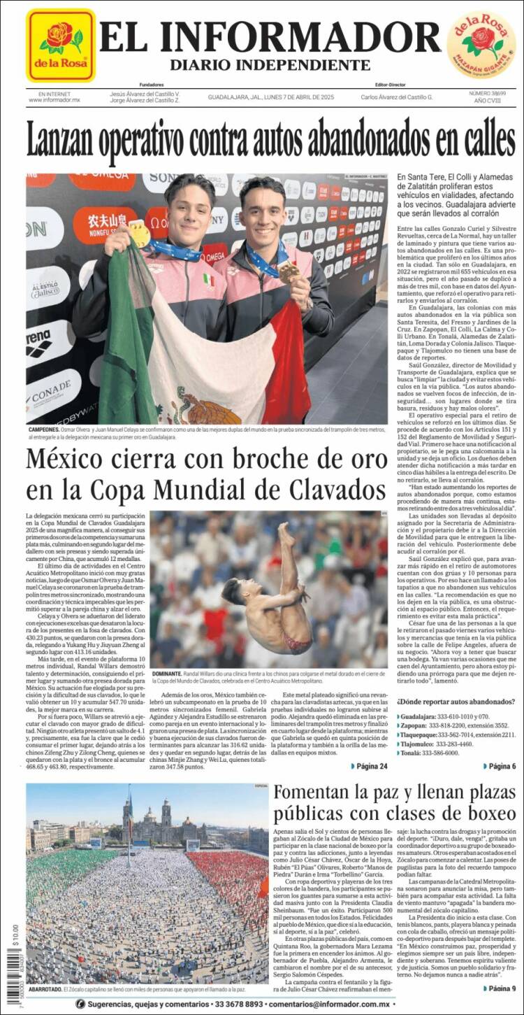 Portada de El Informador (México)