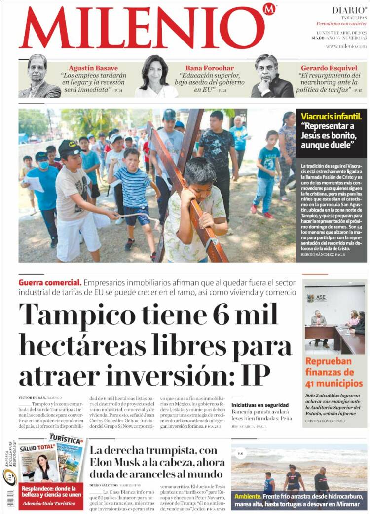 Portada de Milenio - Tamaulipas (México)