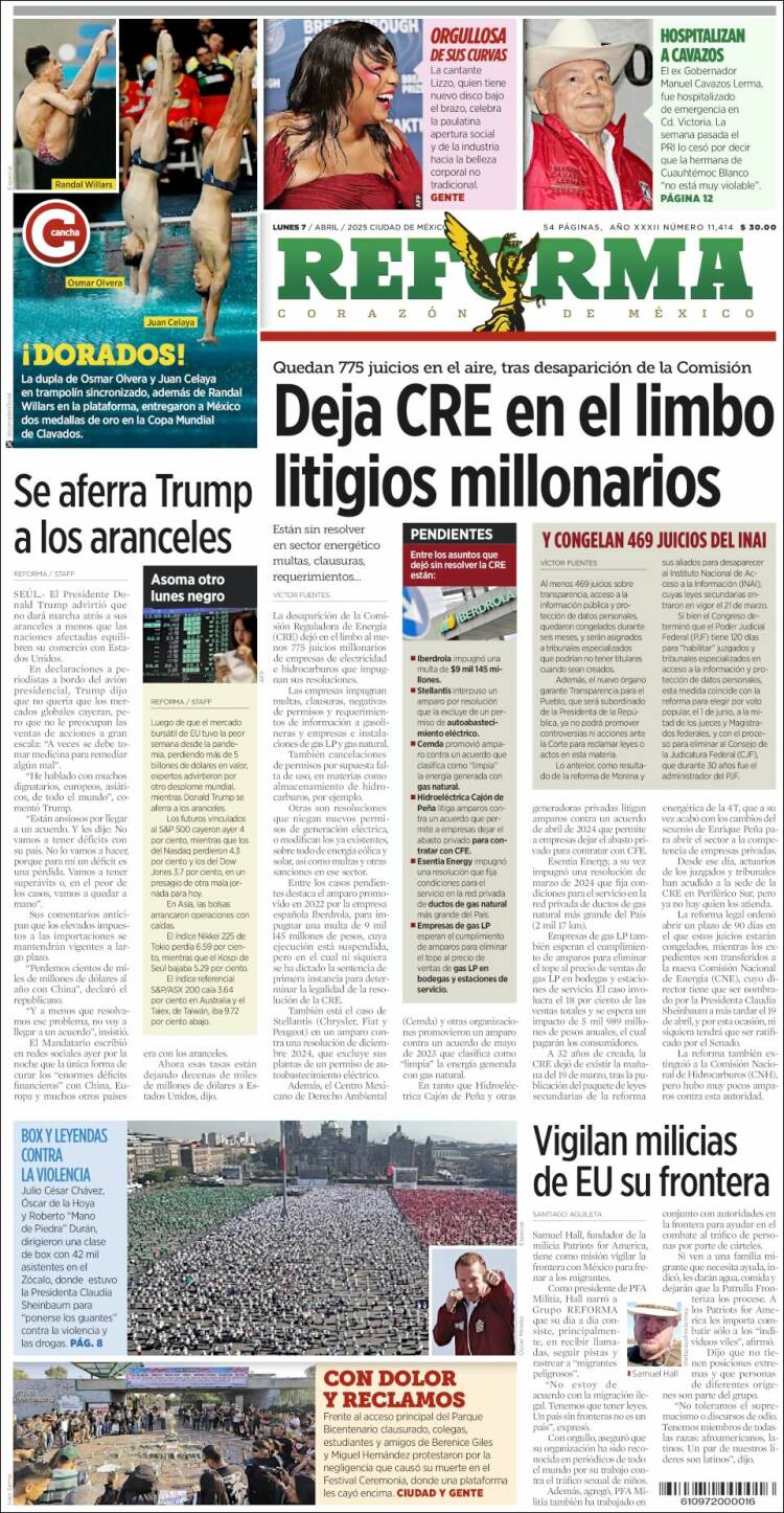 Portada de Reforma (México)