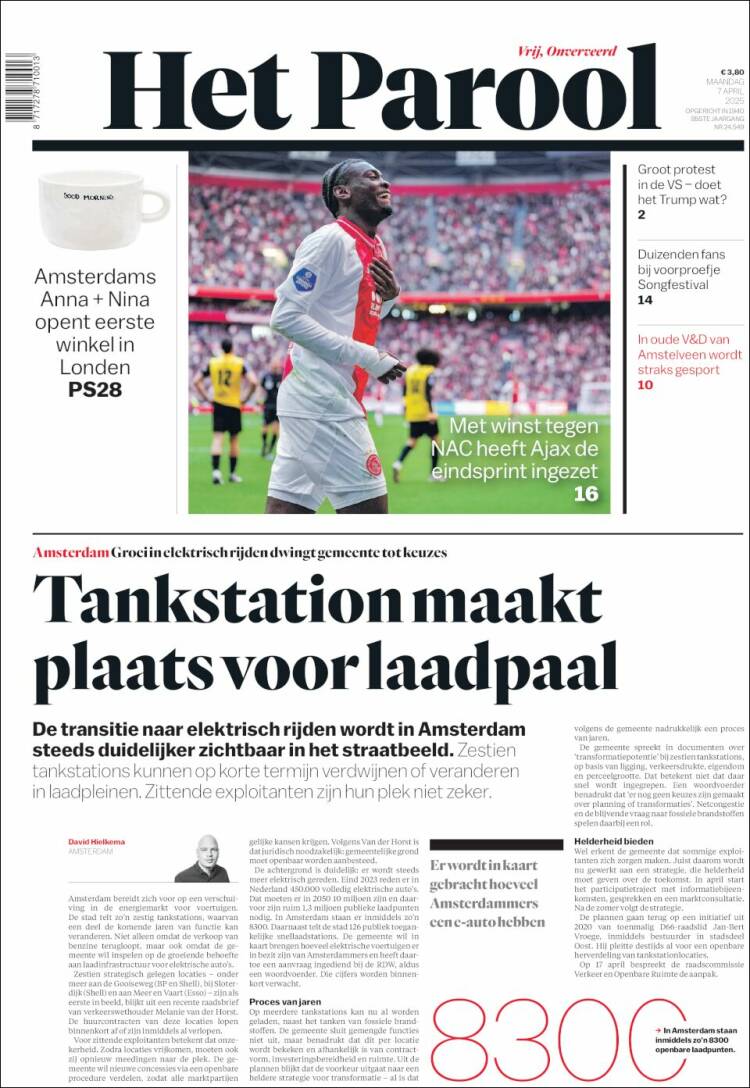 Portada de Het Parool (Pa&iacute;ses Bajos)