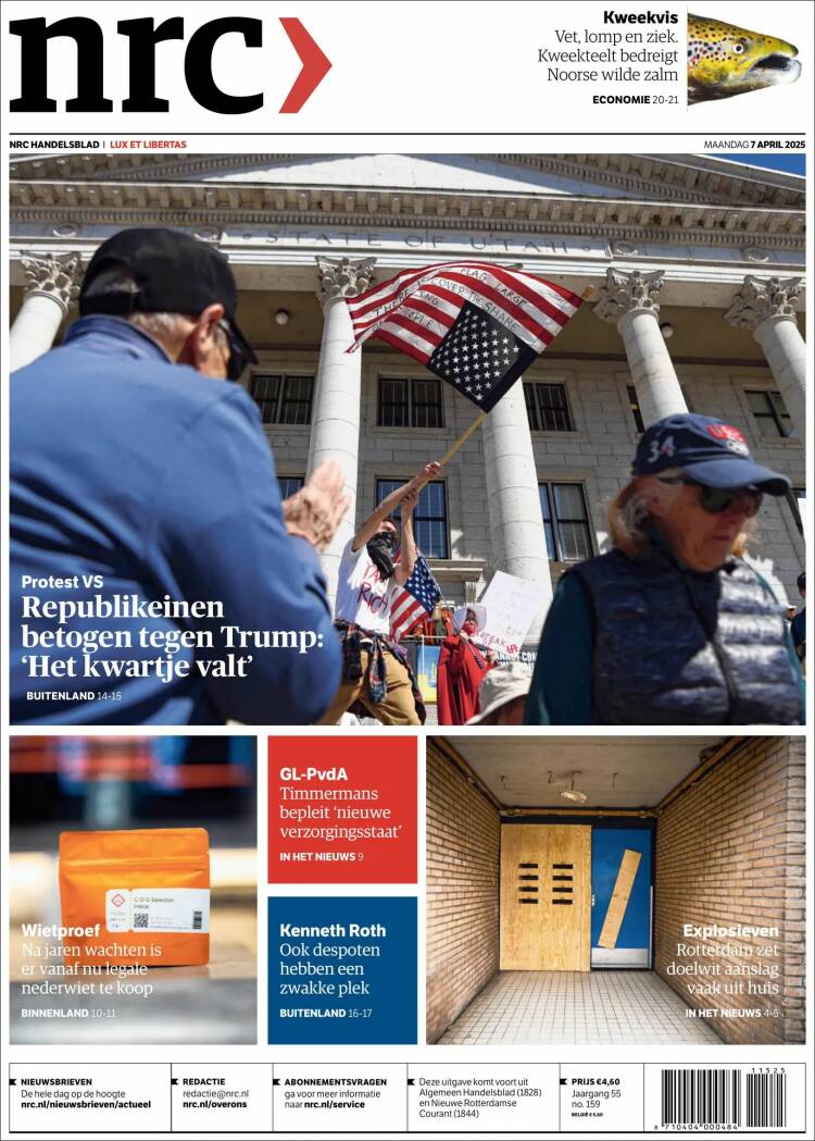 Portada de NRC Handelsblad (Pa&iacute;ses Bajos)